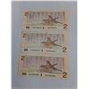 Image 2 : (3) 1986 $2 Canadian Currency Notes