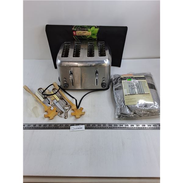 Black & Decker Toaster - Working, Utensils, Packaged Curtains, Tote