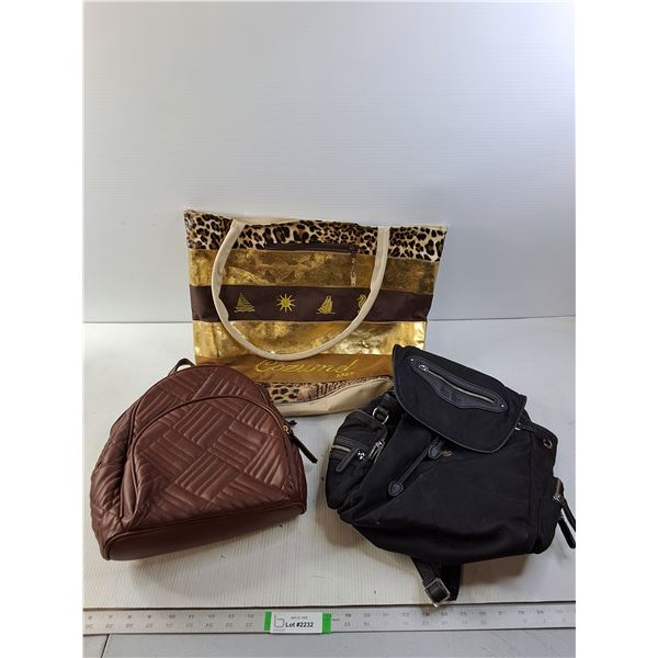 Cozumel Mexico Beach Bag and (2) Small Backpack Bags