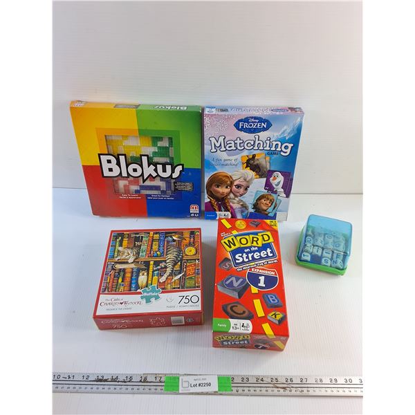 Puzzle, Blokus, Word of the Street and Matching Trivia Games