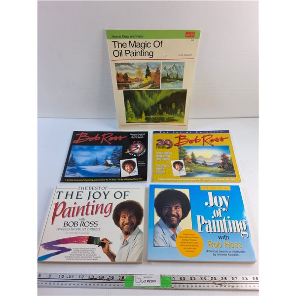 The Joy of Painting Books by Bob Ross and The Magic Of Oil Painting Book