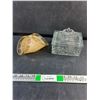 Image 1 : Art Glass Basket and Lidded Glass Candy Dish