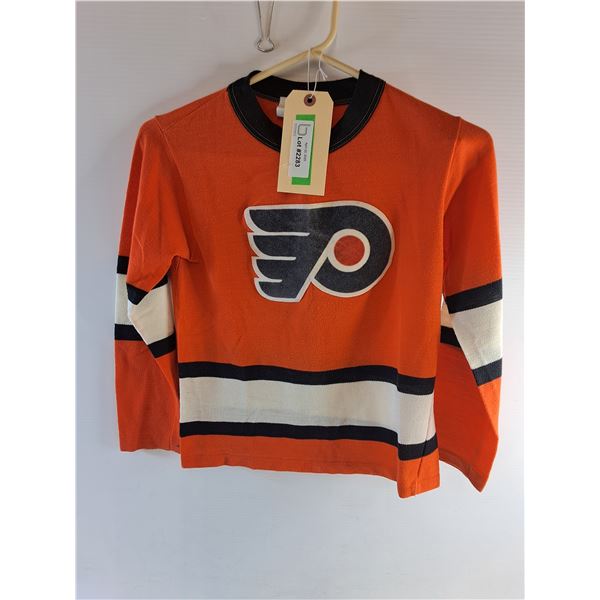 Vintage 1960s York Originals NHL Philadelphia Flyers Youth Knit Hockey Jersey