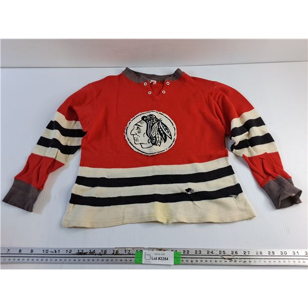 Vintage 1960s Eatin Truline Chicago Blackhawks Youth Hockey Jersey - Authentic