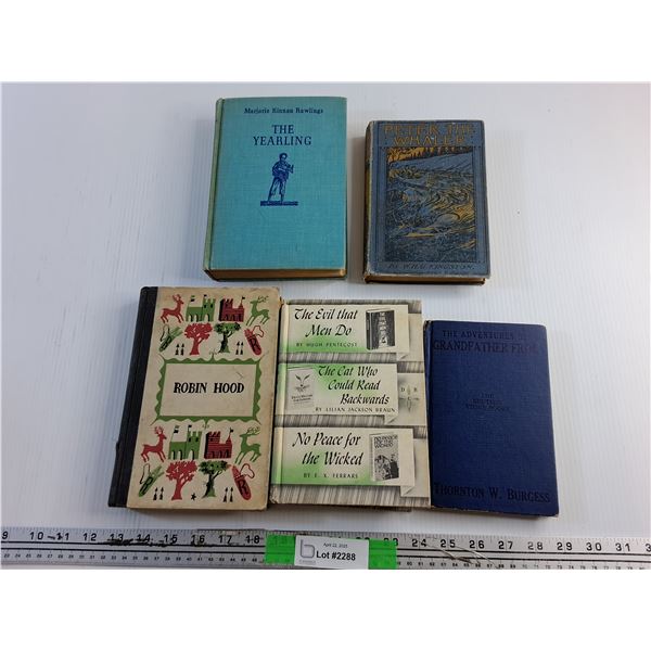 (5) Books - Robin Hood, Peter the Whaler and The Yearling
