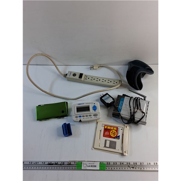 Power Bar, Call Waiting Caller ID System, D Link Router and Misc