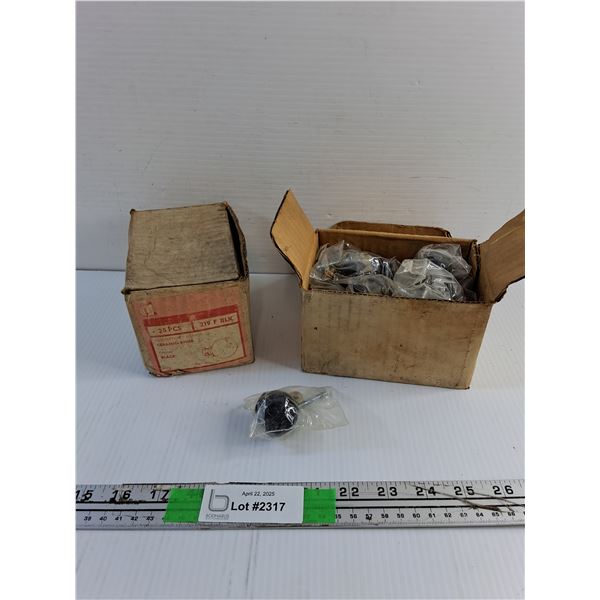 (50) Black Ceramic Knobs - New