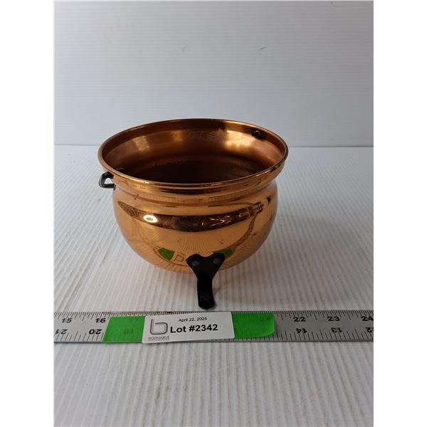 Footed Copper Pot 4.5" Tall