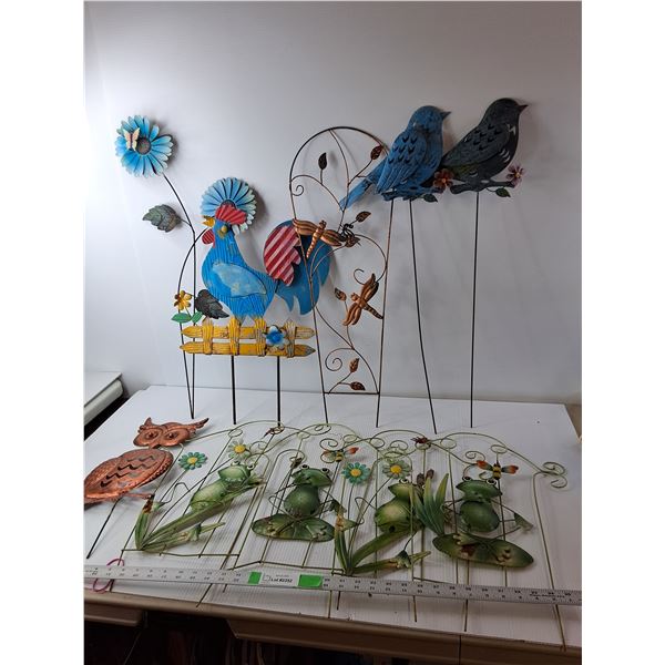 (10) Metal Lawn Ornaments with Stakes