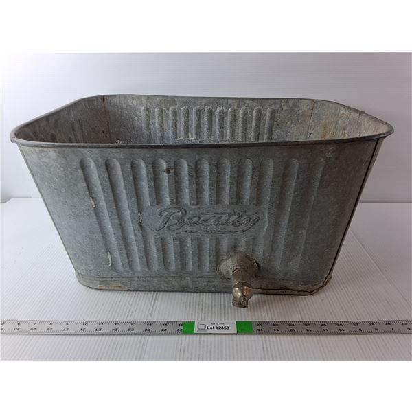 Galvanized Beatty Tub, As Is