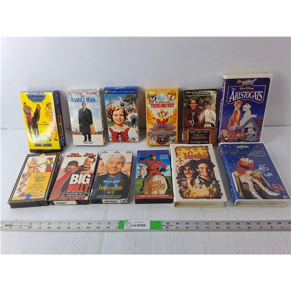 (12) VHS Movies- Heidi, The Mask, Hook, Misc.
