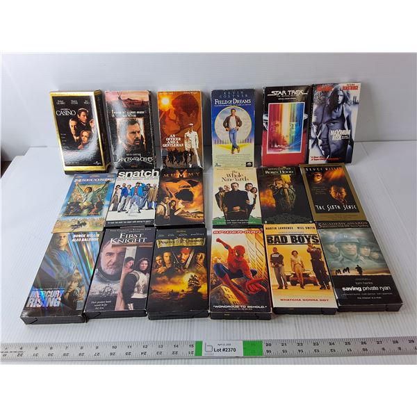 (18) VHS Movies- Robin Hood, Bad Boys, The Mummy, Misc.