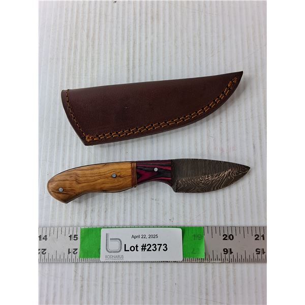 Wood/Purple Accent Knife with Case 6.5" Long