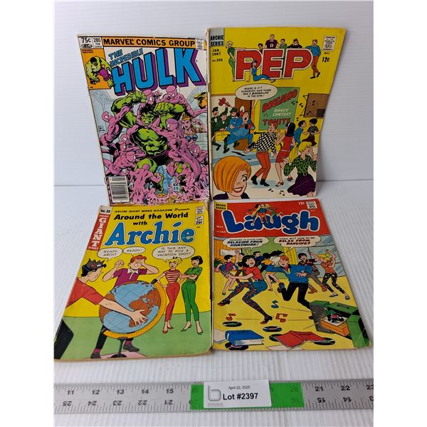 (4) Vintage Comics- The Hulk, Archie