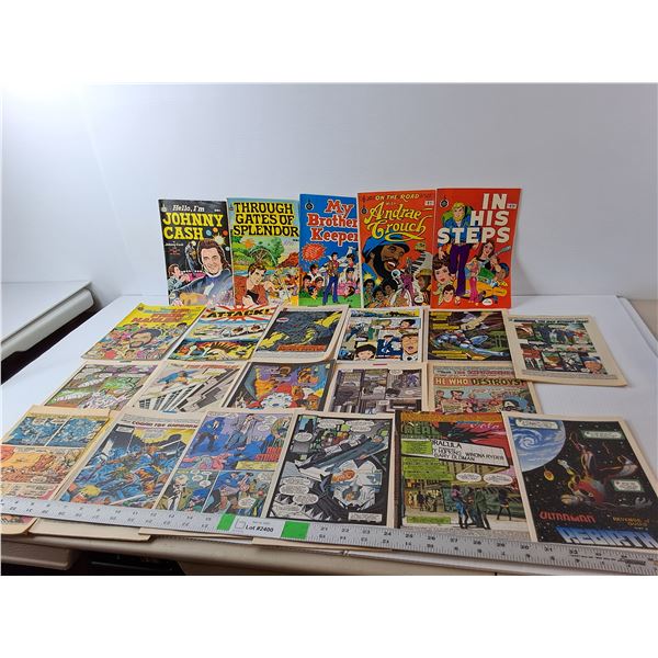 (22) Vintage Comics- Johnny Cash, Ultraman, The Invaders, Misc.