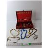 Image 1 : Jewelry Case with Jewelry- Necklaces, Bracelet, Watches, Misc.