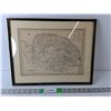 Image 1 : Vintage Framed Norfolk Map