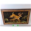 Image 1 : Velvet Framed Deer Artwork