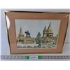 Image 1 : Framed 'Budapest Fishermen's Bastion' Artwork by Frank Haszas