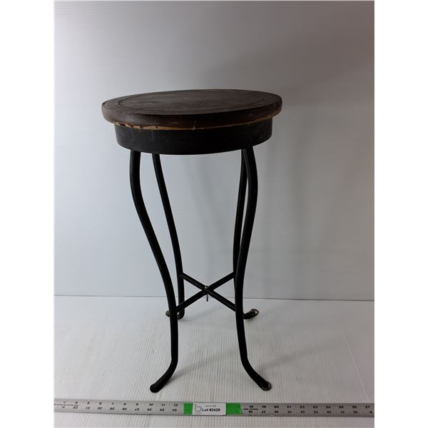 Metal Stool with Wooden Seat 22.75" Tall Cannot Ship