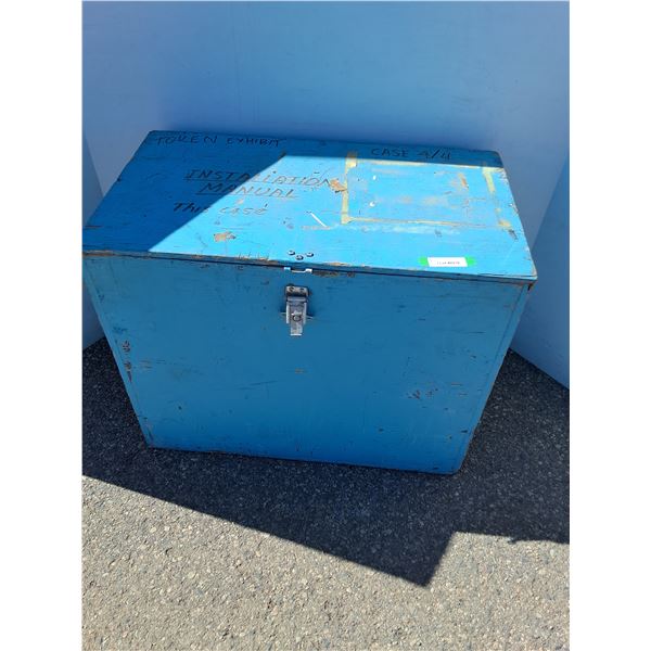 *** Wooden Light Blue Storage Crate - 32.5" x 18.5" x 26.5" - CANNOT SHIP, As Is