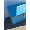 Image 2 : *** Wooden Light Blue Storage Crate - 32.5" x 18.5" x 26.5" - CANNOT SHIP, As Is