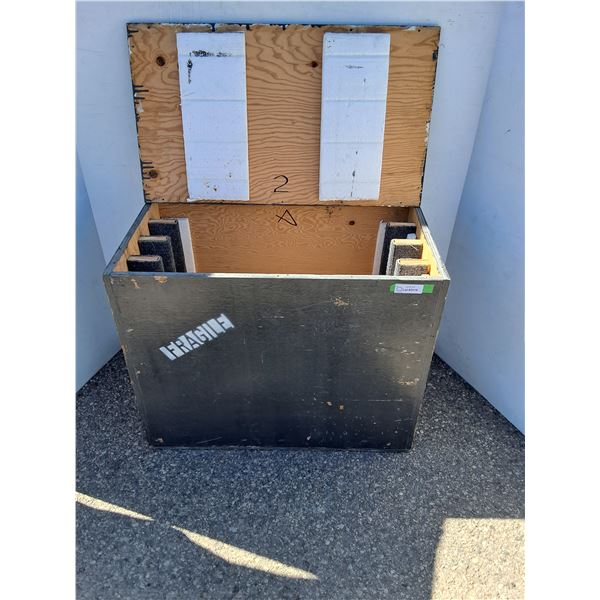 *** Wooden Light Black Storage Crate - 32.5" x 18.5" x 26.5" - CANNOT SHIP, As Is