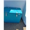 Image 1 : *** Wooden Teal Storage Crate - 32.5" x 18.5" x 26.5" - CANNOT SHIP, As Is