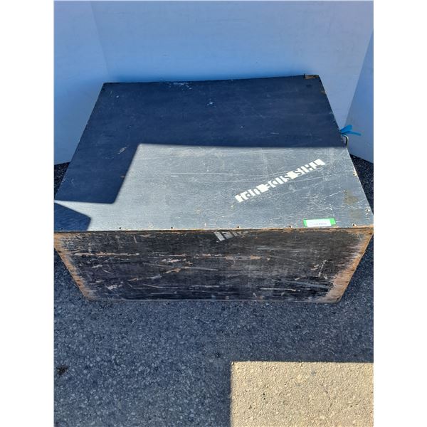 *** Wooden Black Storage Crate - 39.5" x 18.5" x 35.5" - CANNOT SHIP, As Is
