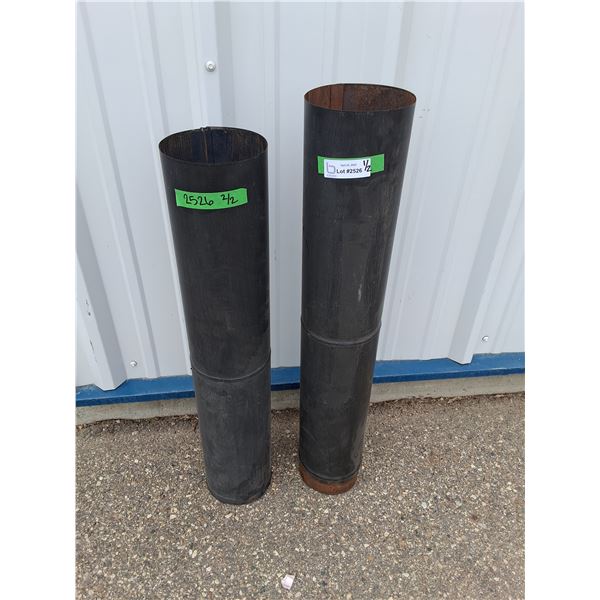 *** (2) Metal Stove Pipes 32" & 34" Tall, 6" Diameter - CANNOT SHIP