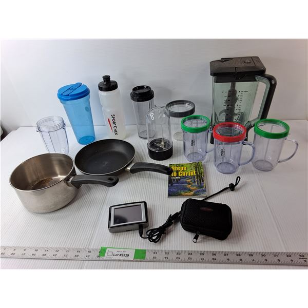 Nextar GPS- As Is, Blender Cups, Sportchek Water Bottle, Misc.