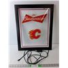 Image 1 : Budweiser/Calgary Flames Light Up Sign. Works, Needs Adapter