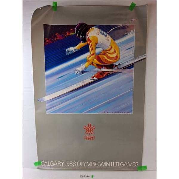 Calgary 1988 Olympic Winter Games Poster  36" Tall