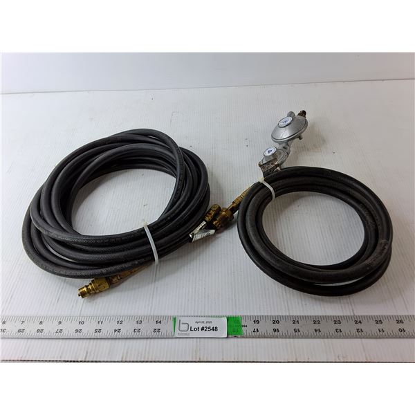 (2) Gas Hoses 10 & 25 Ft. x 1/4"