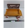 Image 1 : Vintage baufix Child's Wooden Pull Cart, 3D "family" Wall Decor