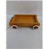 Image 2 : Vintage baufix Child's Wooden Pull Cart, 3D "family" Wall Decor