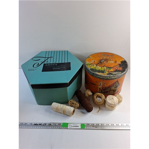 Fabres Hat Box, Riley's Tin Box and Various Threads