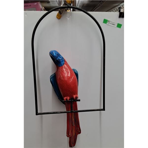 Paper Mache Parrot and Stand