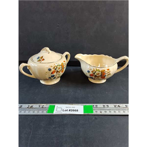 J&G Meakin England Cream and Sugar Set