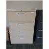 Image 1 : Beige Metal Four Drawer Locking Filing Cabinet - 36" x 19" x 53" Tall - NO Keys - OFFSITE MUST PICK 