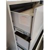 Image 2 : Beige Metal Four Drawer Locking Filing Cabinet - 36" x 19" x 53" Tall - NO Keys - OFFSITE MUST PICK 