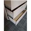 Image 3 : Beige Metal Four Drawer Locking Filing Cabinet - 36" x 19" x 53" Tall - NO Keys - OFFSITE MUST PICK 