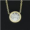 Image 3 : New 14K Gold .35 ctw Round Brilliant Diamond Solitaire Pendant w/ Adjustable Cha