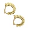 Image 4 : FRED 14K Yellow Gold Graduated Grooved Polished Hoop Huggie Clip On Earrings