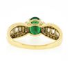 Image 7 : 14k TT Gold 1.86 ctw Oval Prong Emerald w/ Baguette & Round Diamond Sides Ring