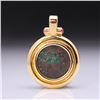 Image 2 : Heavy 18K Yellow Gold Pendant With Rubies & Imperial Roman Copper Coin