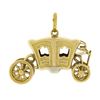 Image 1 : Antique 18K Gold Coach Carriage w/ Functional Wheels Collectible Charm Pendant