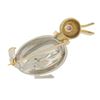 Image 3 : Retro Solid 14K Tri Gold 3D Duck Bird Pin Brooch w/ 0.20 ctw Round Brilliant Rub