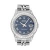 Image 1 : Rolex Ladies Quickset Stainless Steel Blue Roman Dial Diamond Lugs Wristwatch 26