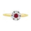 Image 6 : Vintage Jabel 18k Gold 0.40 ctw Round Brilliant Red Ruby w/ Diamond Halo Ring